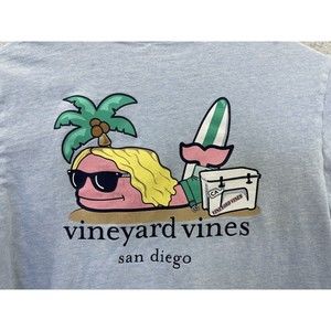 Vineyard Vines Youth T Shirt San Diego Blue Short Sleeve Size L